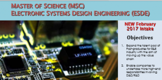 Fully Sponsored Master Program - USM MSc (Electronic Systems Design Engineering)